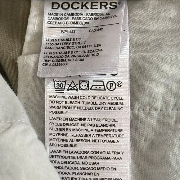 Dockers Classic Fit Khaki Tan Mens Straight Fit Flat Front Casual Straight Pants - Picture 9 of 10